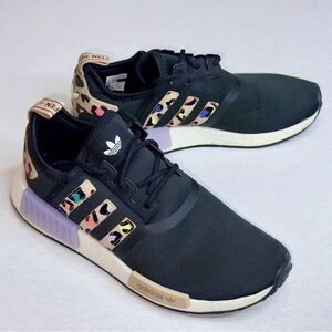 Adidas NMD R1 W H00670 Leopard Stripes Black Sneakers Shoes Size 8. Worn once!